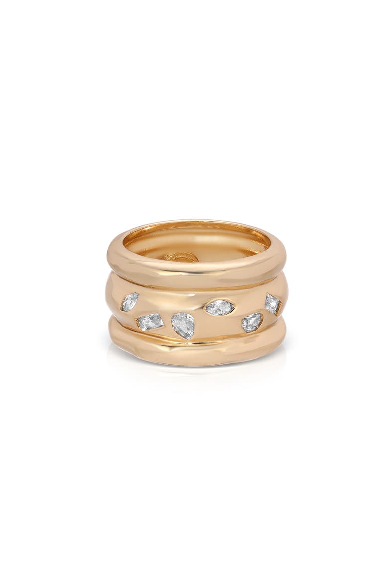 Cubic Zirconia Multiband Ring, Main, color, GOLD