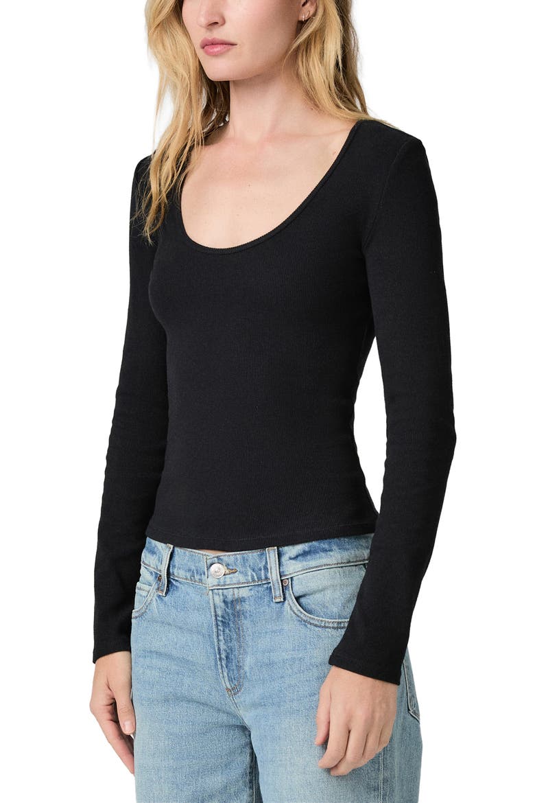 Newport Stretch Cotton Rib T-Shirt, Alternate, color, BLACK