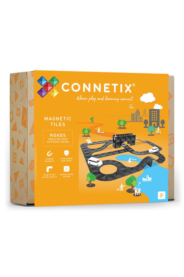 Kids' Roads Magnetic Tiles 48-Piece Creative Pack, Main, color, BLACK