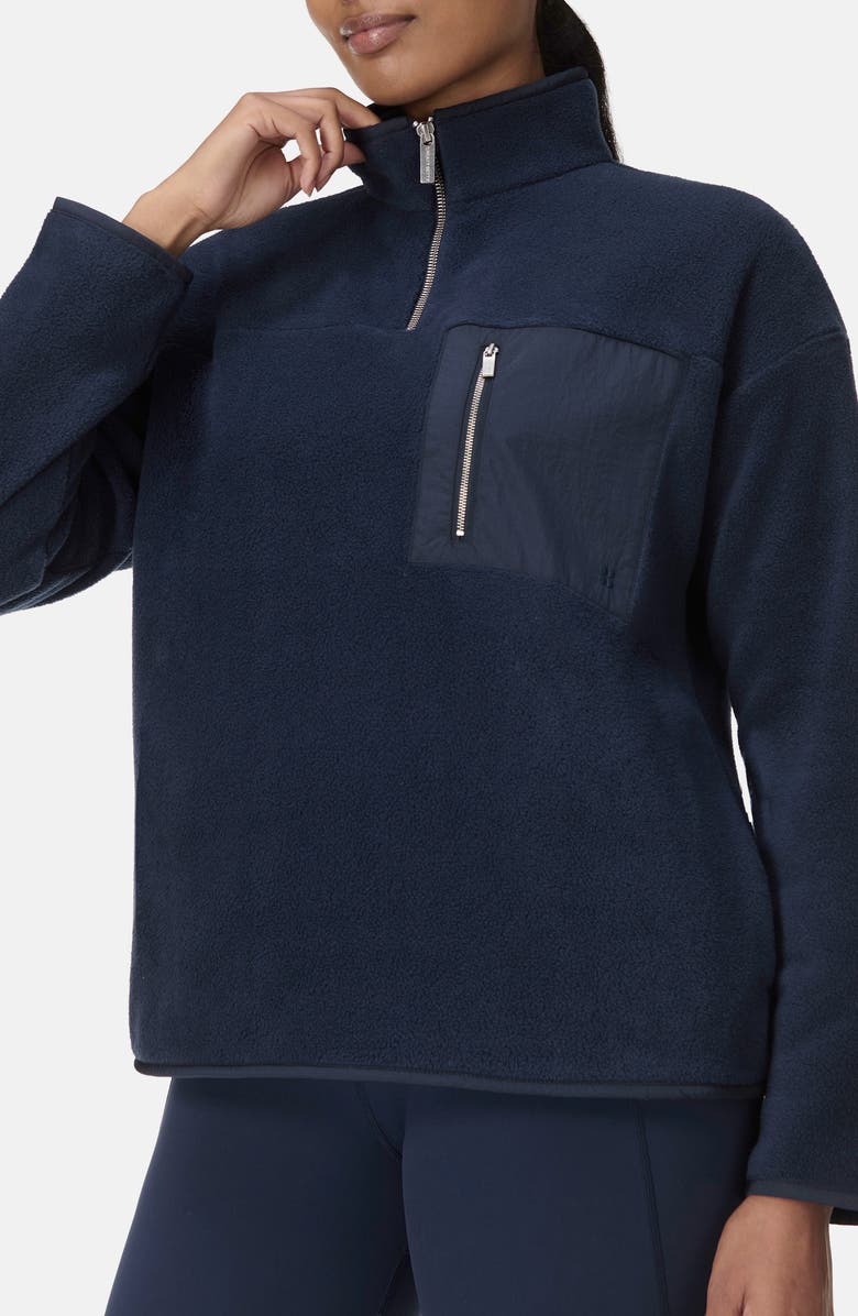 Sweaty Betty Mallow Fleece Half-Zip Pullover, Alternate, color, Navy Blue