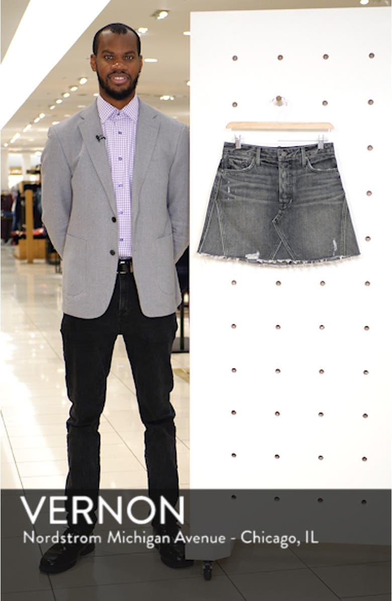 Eva A-Frame Gusset Denim Skirt, sales video thumbnail