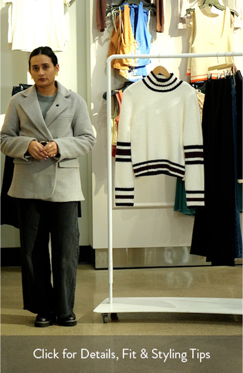 Rib Trim Mock Neck Sweater, sales video thumbnail