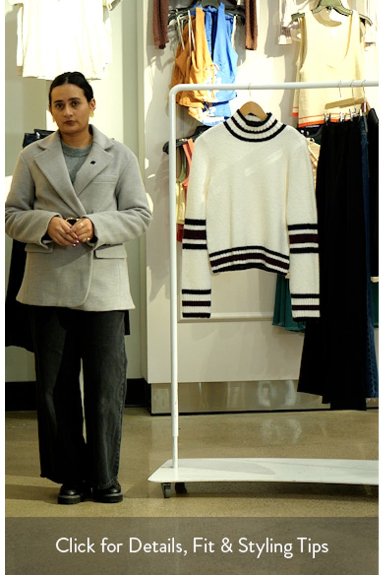 Rib Trim Mock Neck Sweater video