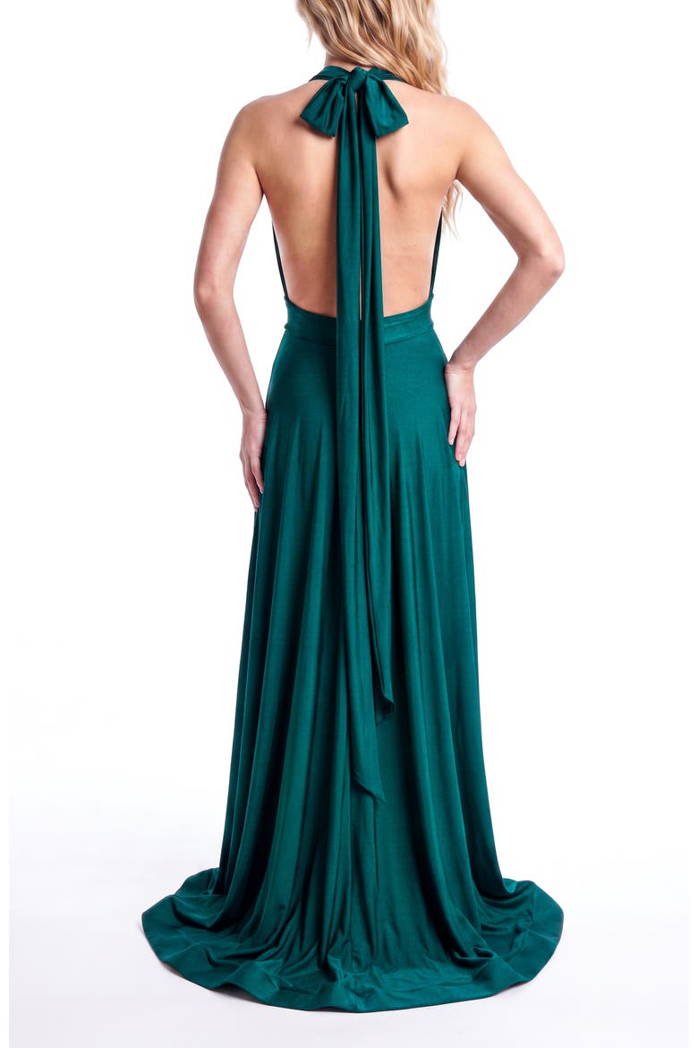 Infinite Convertible Halter Neck A-Line Evening Gown, Alternate, color, Forest Green