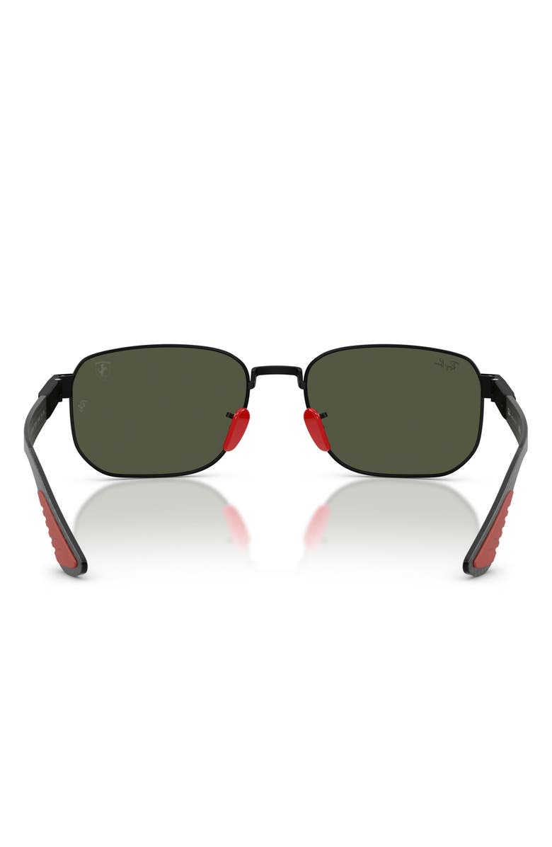 Ray-Ban 59mm Ferrari Irregular Sunglasses, Alternate, color, Matte Black / Green