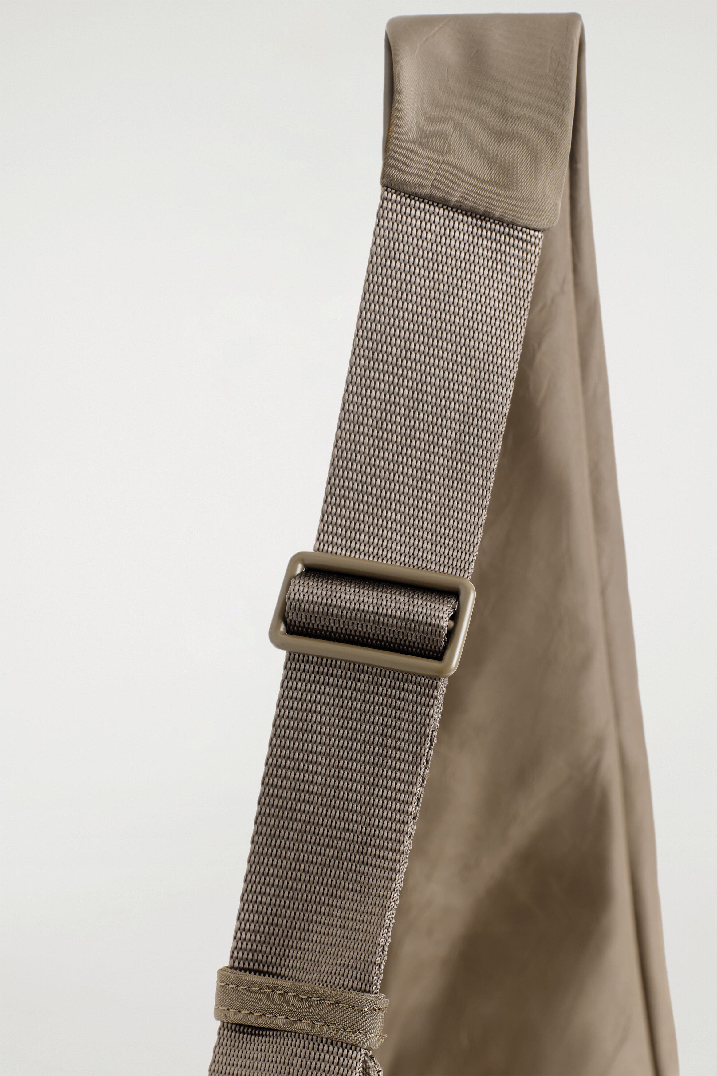 COS Curved Crossbody Bag - Crinkled-Shell, Alternate, color, Dark Beige