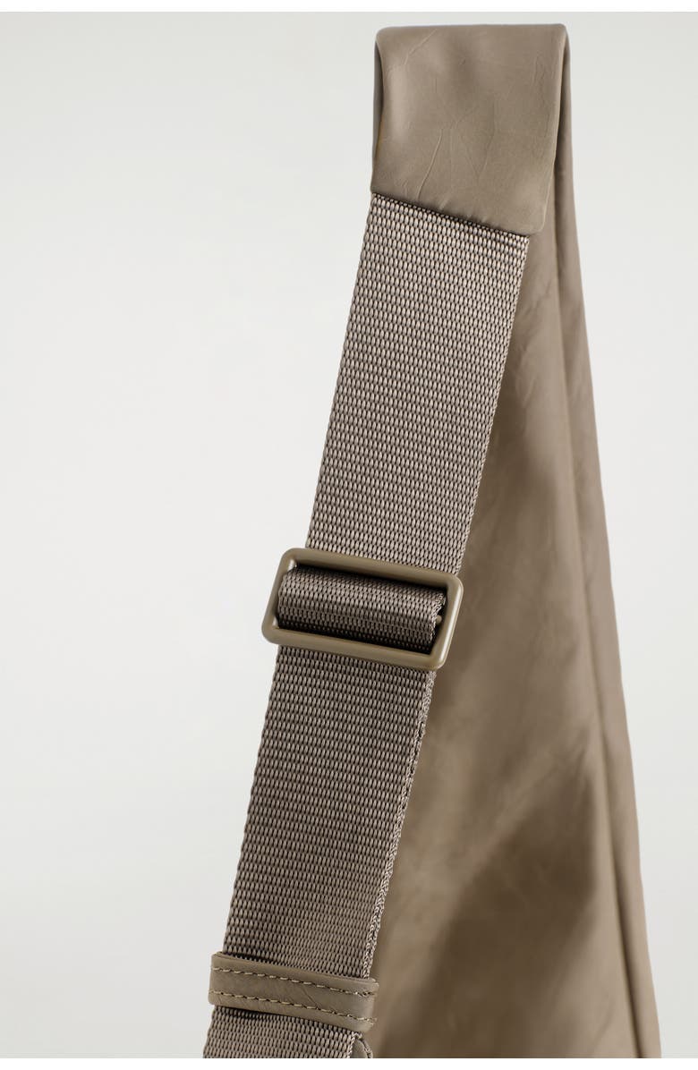 COS Curved Crossbody Bag - Crinkled-Shell, Alternate, color, Dark Beige