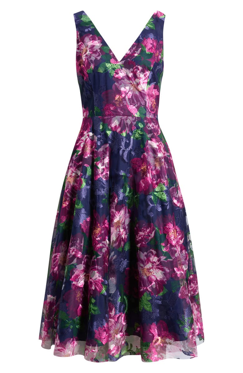 Eliza J Floral Print Sleeveless Fit & Flare Cocktail Dress, Alternate, color, 