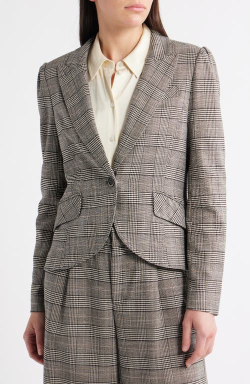 Wit & Wisdom Glen Plaid Puff Shoulder Blazer