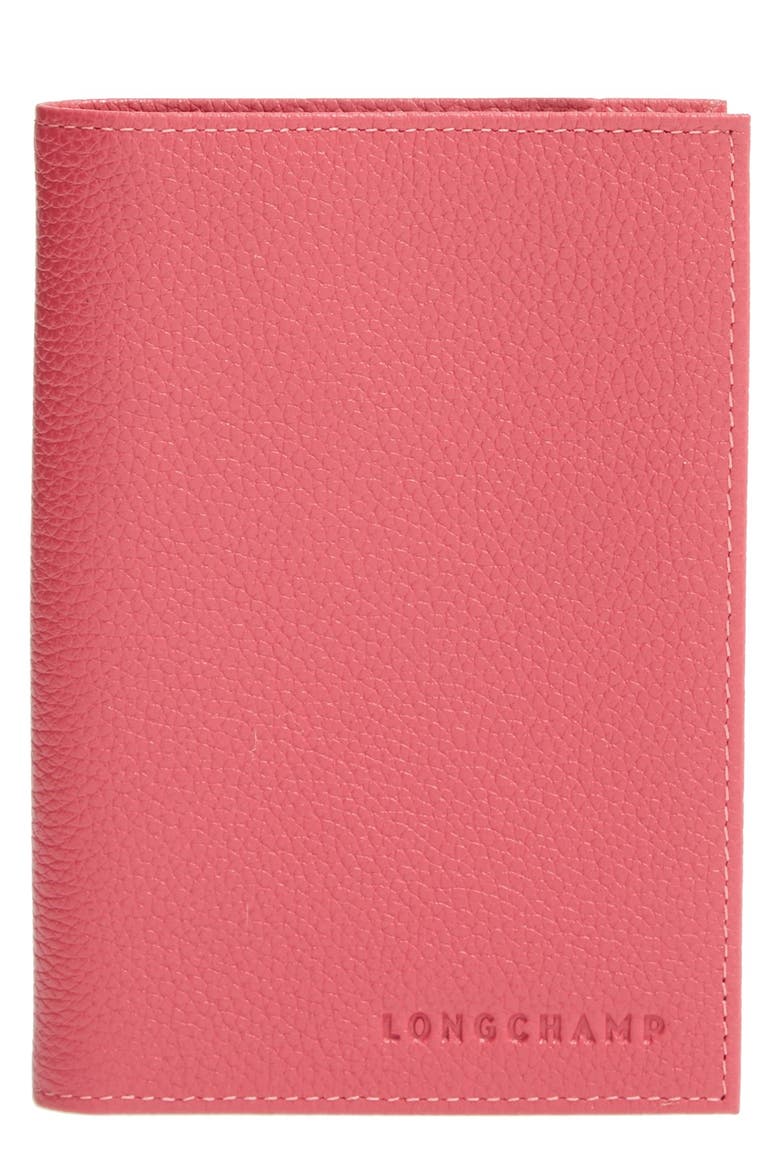 Leather Passport Case, Main, color, PINK