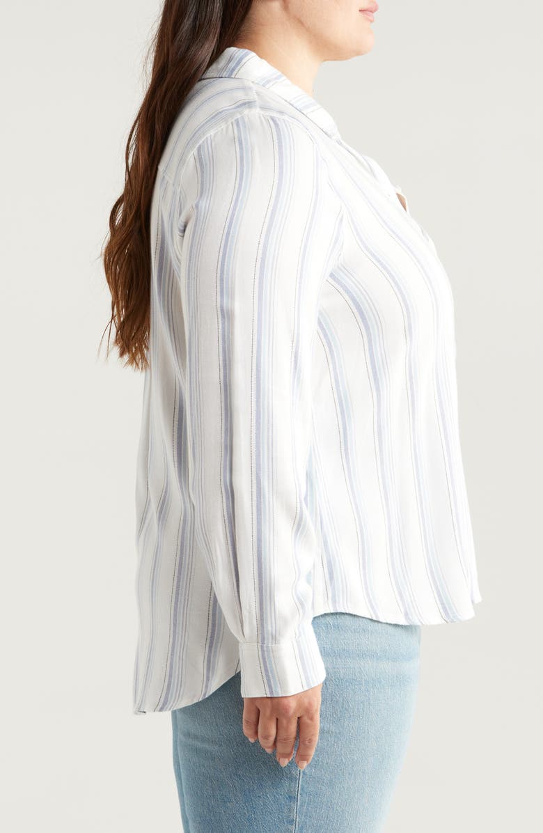 Caslon<sup>®</sup> Flannel Button-Up Shirt, Alternate, color, Ivory- Blue Nicole Stripe