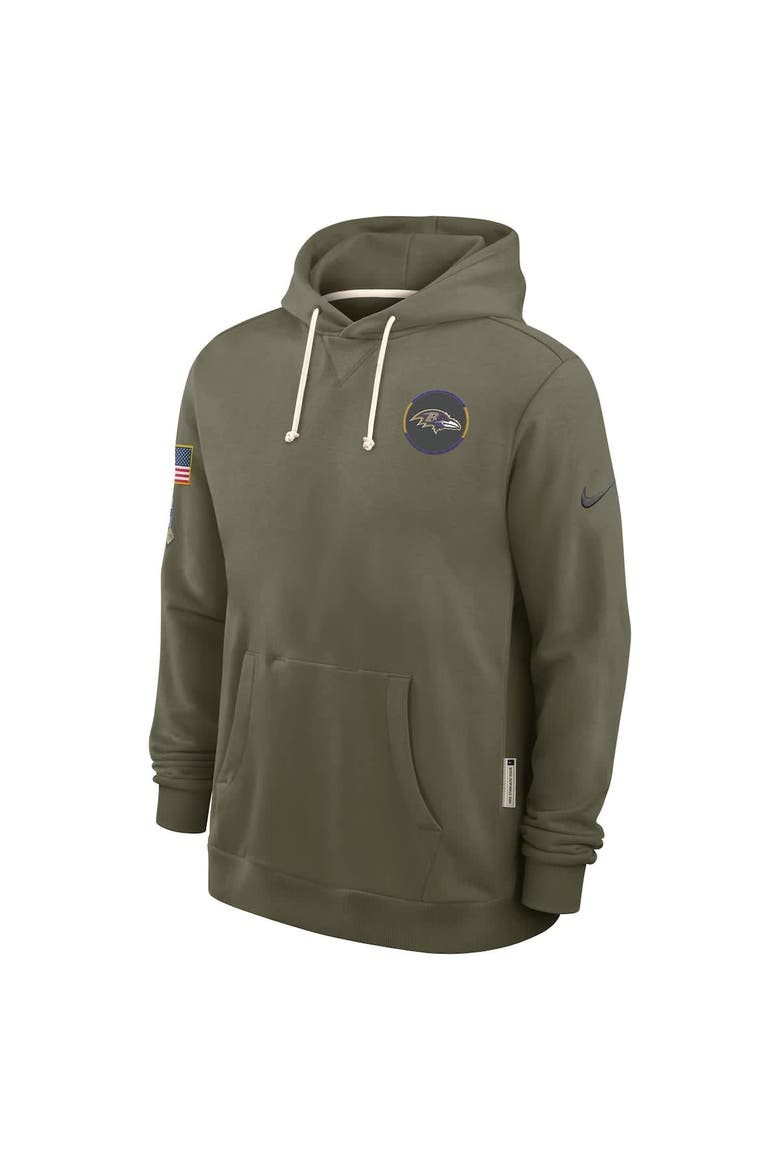 Men's Nike Olive Baltimore Ravens 2025 Salute to Service Sideline Standard Issue Dri-FIT Hoodie, Alternate, color, Olive