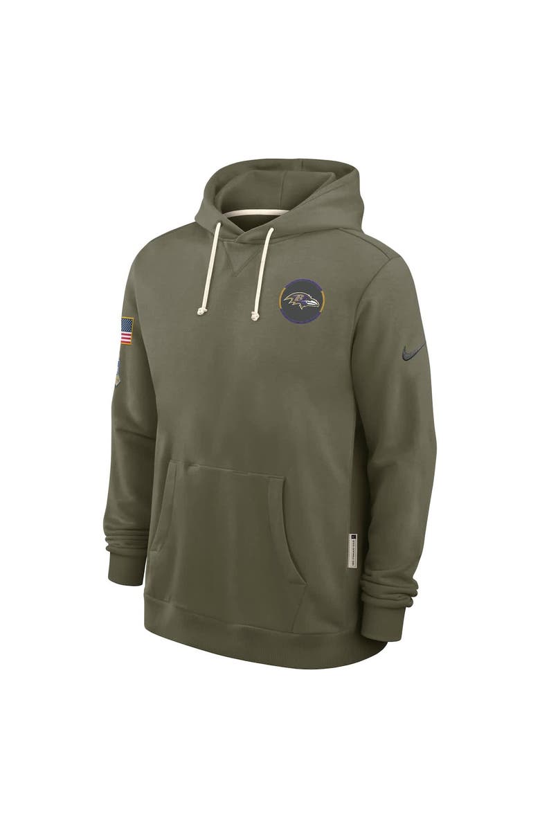 Nike Men's Nike Olive Baltimore Ravens 2025 Salute to Service Sideline Standard Issue Dri-FIT Hoodie, Alternate, color, Olive