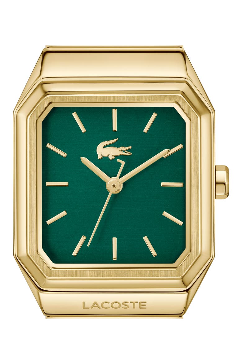 Rene Bracelet Watch, 23mm x 30.8mm, Alternate, color, GOLD/GREEN