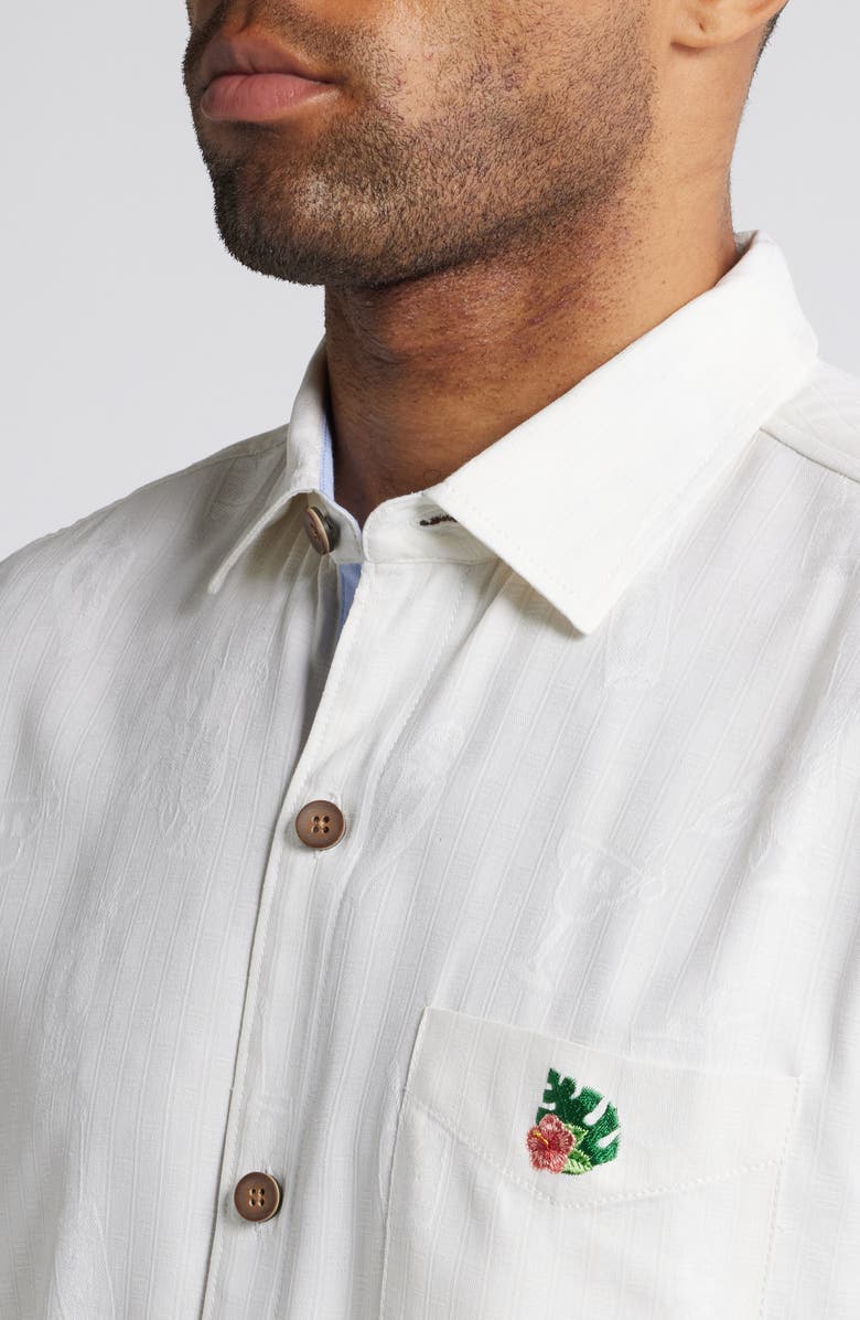 Tommy Bahama Let's Mix & Mingle Short Sleeve Silk Jacquard Button-Up Shirt, Alternate, color, 