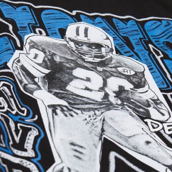 Men's Mitchell & Ness Barry Sanders Black Detroit Lions Chalked Up Player Graphic T-Shirt