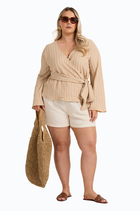 Kimono Wrap Front Belted Top