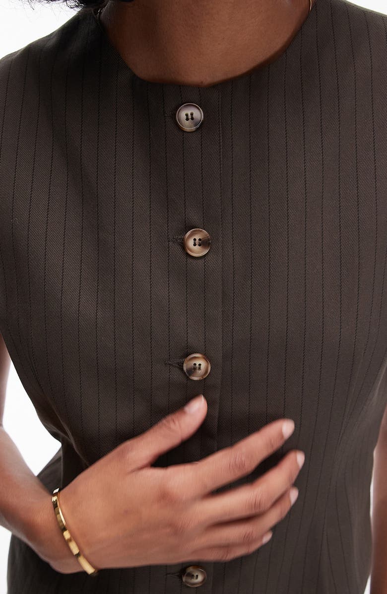 Topshop Tailored Fit Pinstripe Waistcoat, Alternate, color,