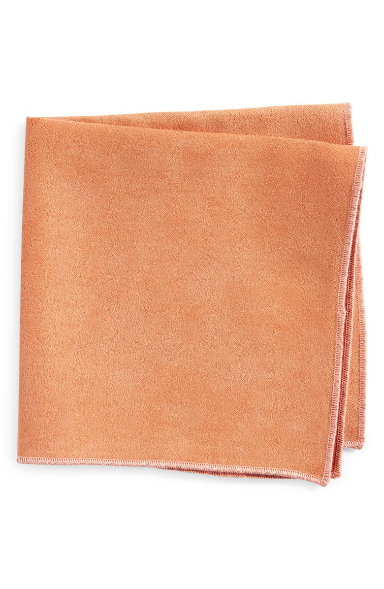 CLIFTON WILSON Dachsund Solid Cotton Pocket Square, Main, color, Brown