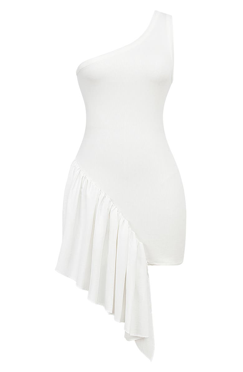 Mistress Rocks Ruffle Rib Body-Con Minidress, Alternate, color, White