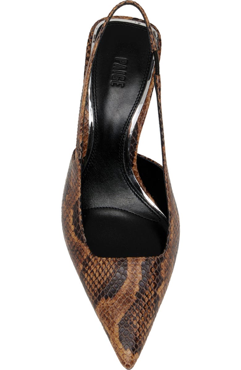 PAIGE Sienna Slingback Pointed Toe Pump, Alternate, color, Chocolate Snake