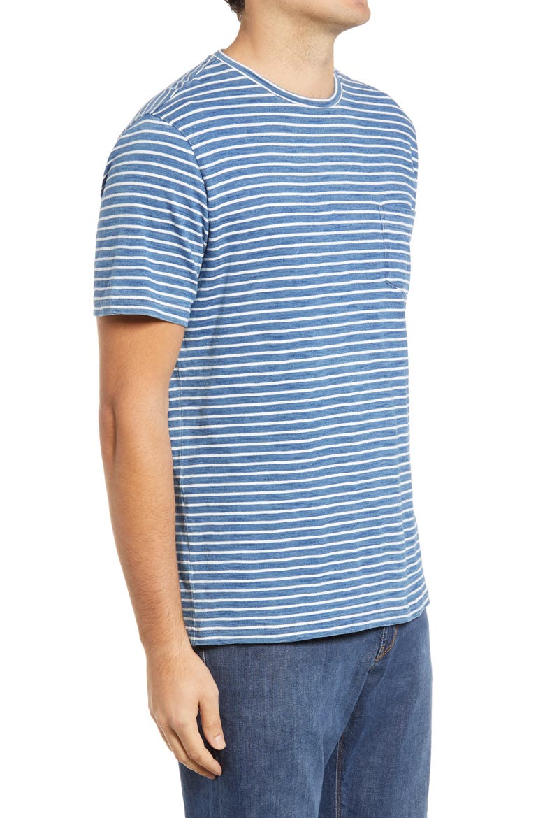 Seaside Indigo Stripe Pocket T-Shirt, Alternate, color, COASTAL BLUE