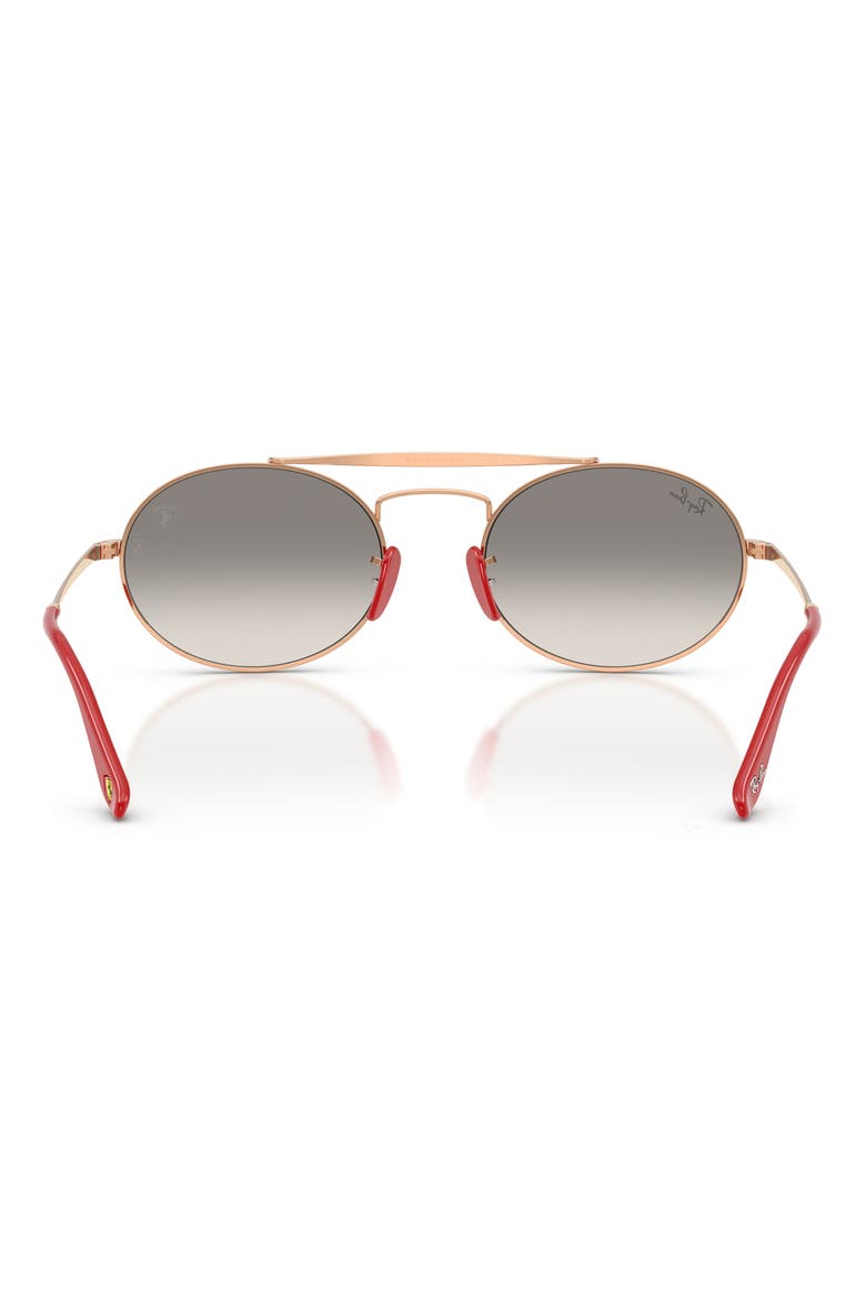 x Scuderia Ferrari 54mm Oval Sunglasses, Alternate, color, ROSE GOLD / CLEAR GREY