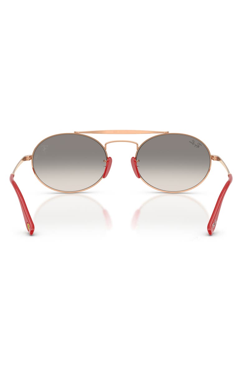 Ray-Ban x Scuderia Ferrari 54mm Oval Sunglasses, Alternate, color, Rose Gold / Clear Grey