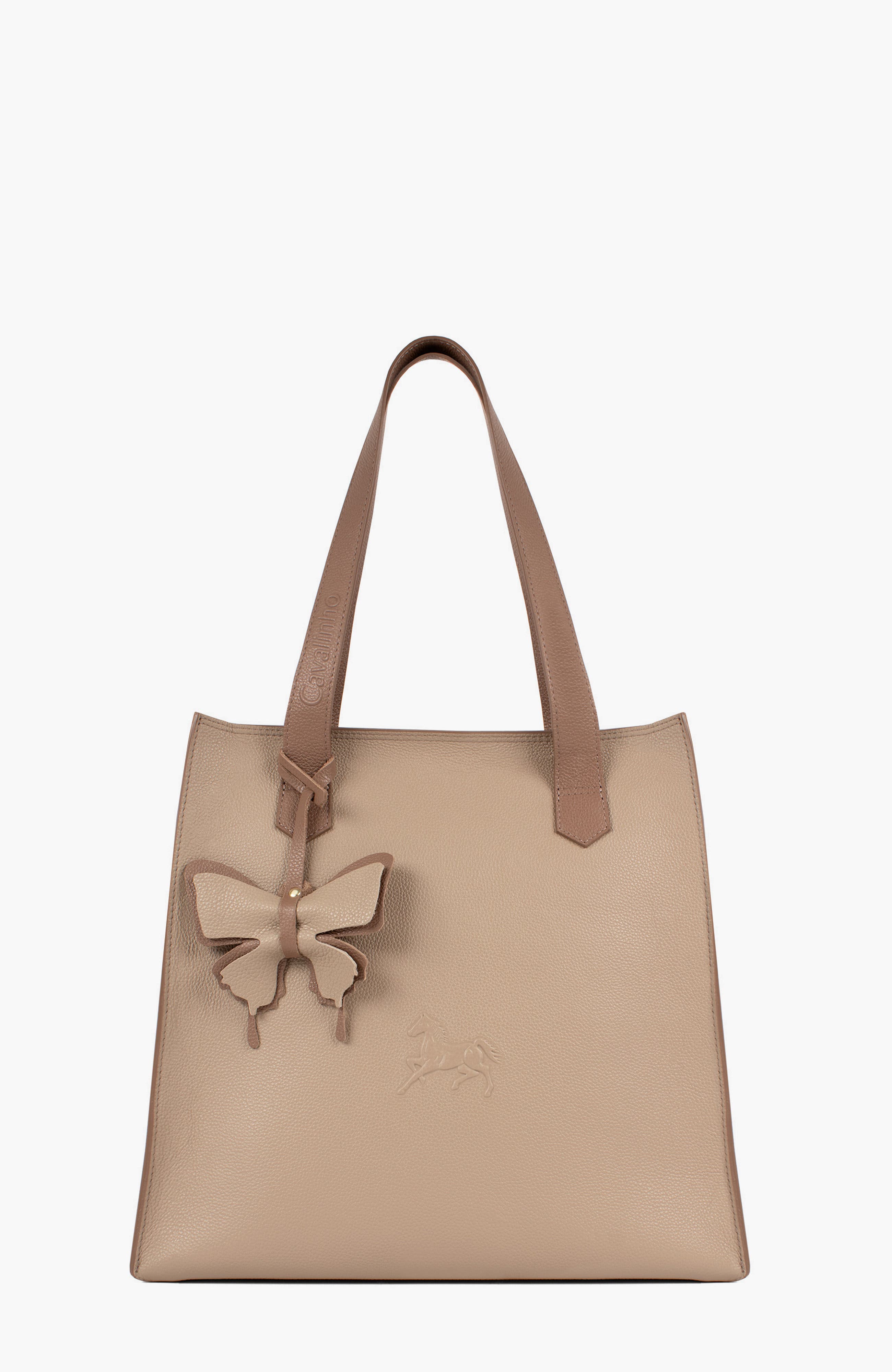 Signature CV by Cavalinho Leather Tote Bag 645, Main, color, Sand / Beige