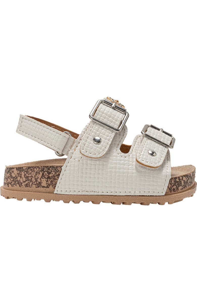 bebe Peached Double Strap Sandal, Alternate, color, White