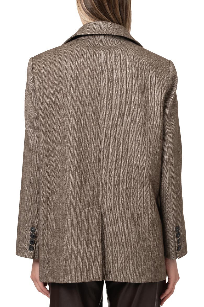 Houndstooth Blazer, Alternate, color, BROWN HERRINGBONE