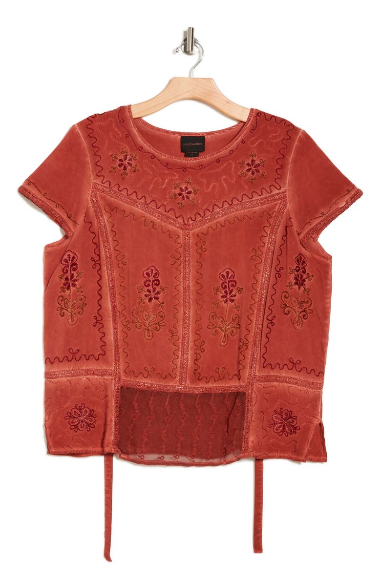 Forgotten Grace Mineral Wash Embroidered Top, Alternate, color, 