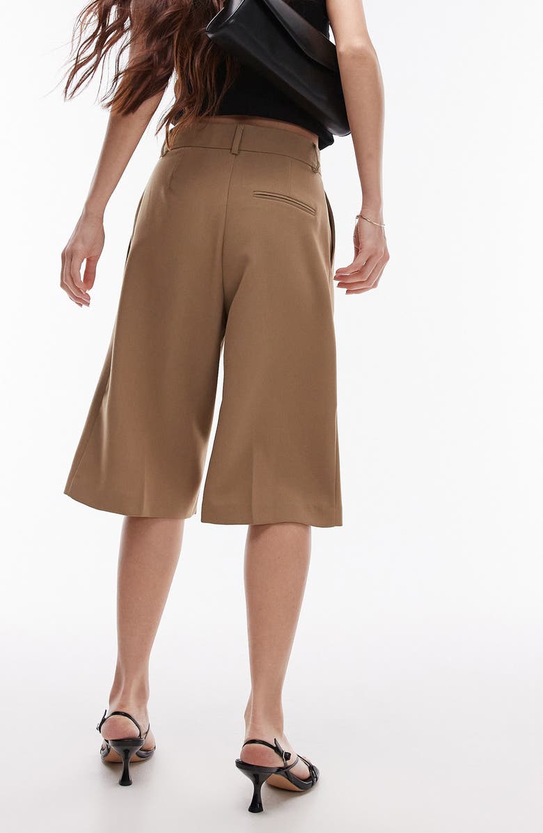 Topshop Crossover Waist Knee Shorts, Alternate, color,