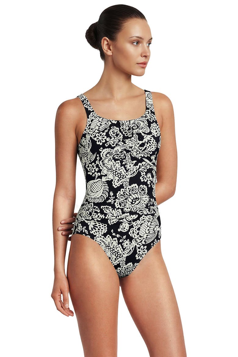 DDD-Cup New SlenderSuit Carmela Underwire One Piece Swimsuit, Main, color, Floral Medley/Black