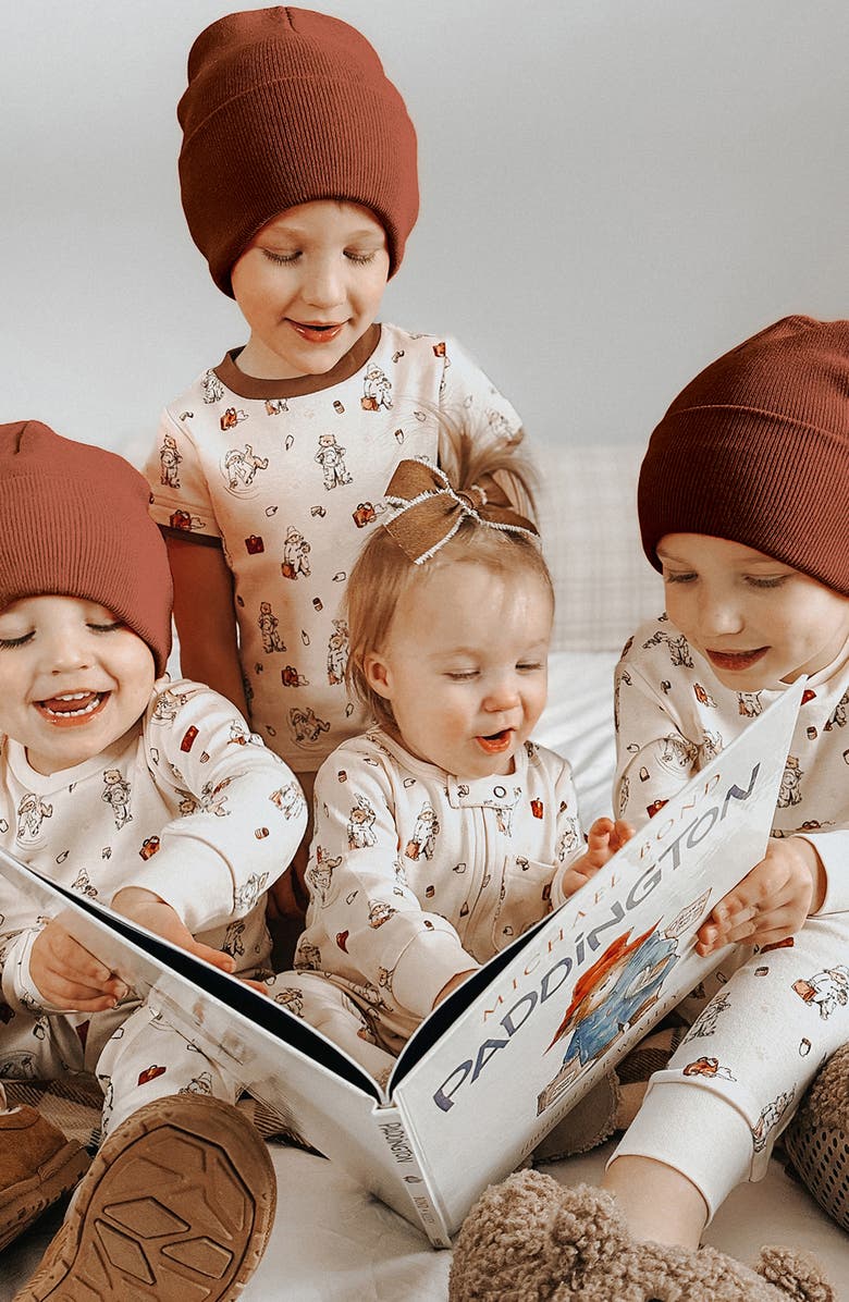 L'ovedbaby x Paddington Fitted Organic Cotton Two-Piece Pajamas, Alternate, color, Adventure Paddington