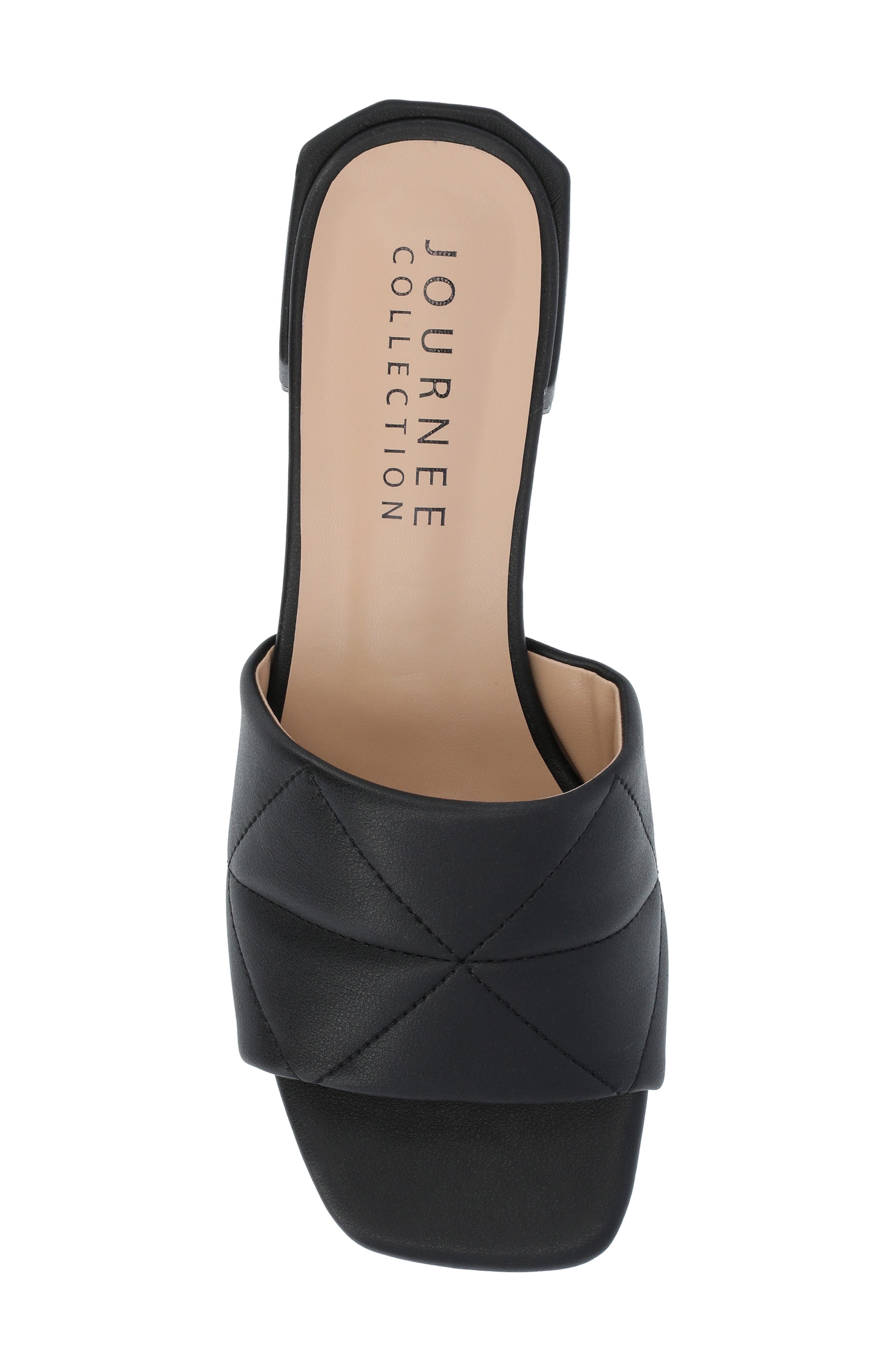 Elidia Quilted Slide Sandal, Alternate, color, BLACK