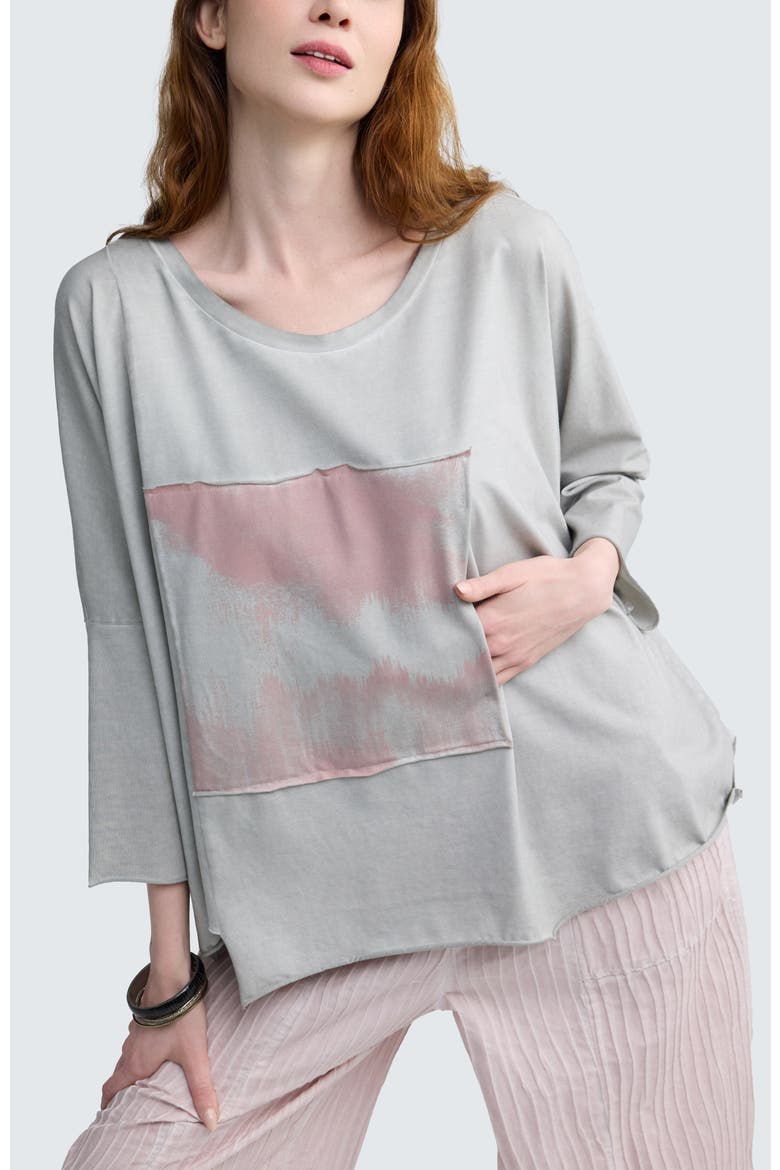 Rowena Two-Tone Patch Pocket Top, Alternate, color, Ash Grey-Rose