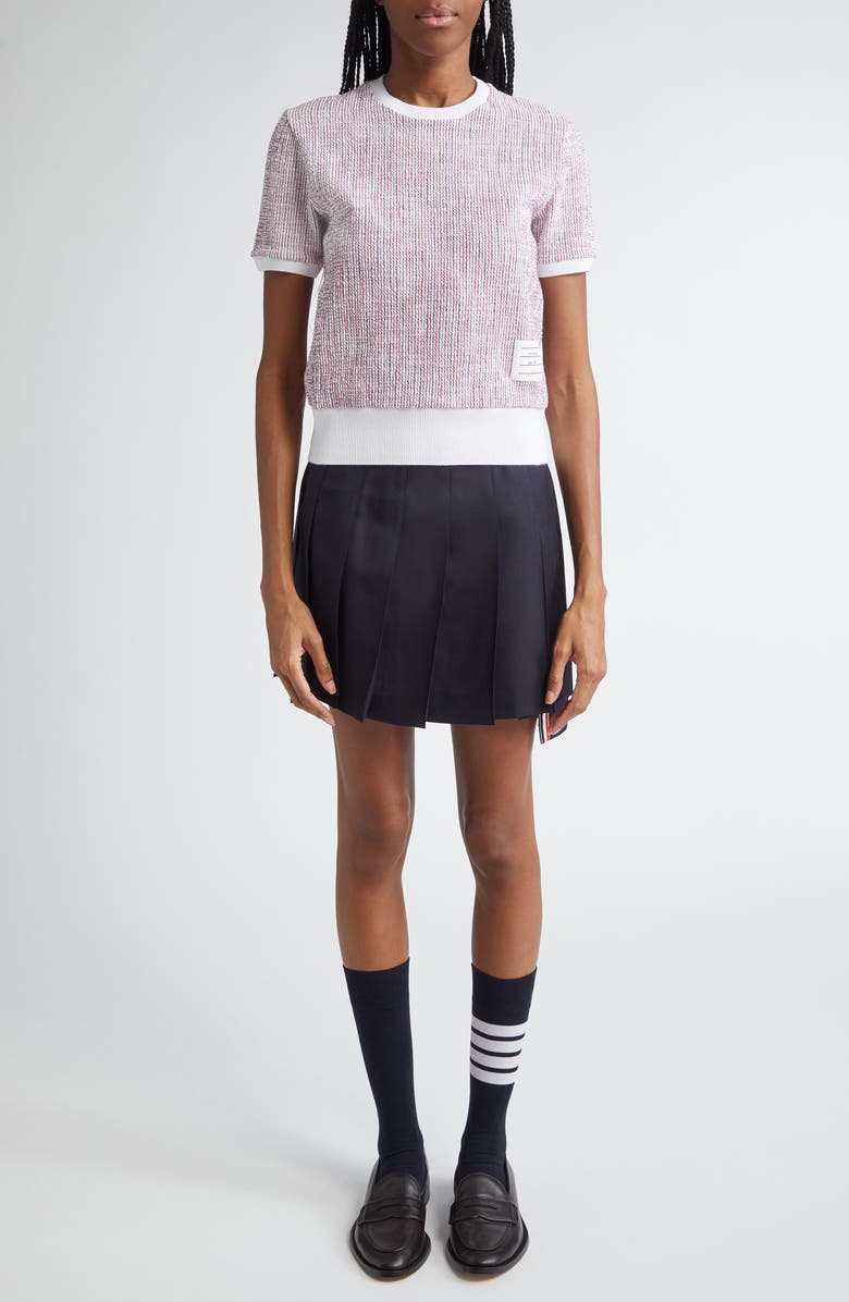Thom Browne Stripe Tweed T-Shirt, Alternate, color, 