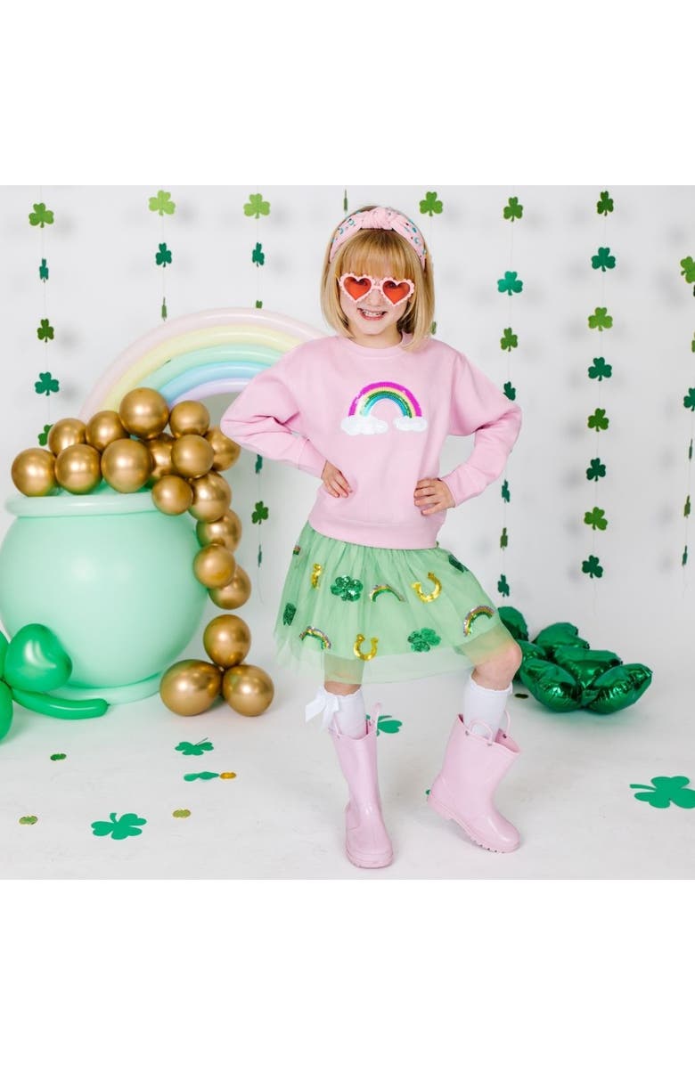 Sweet Wink Lucky Sequin St. Patrick's Day Tutu, Alternate, color, Lime Green