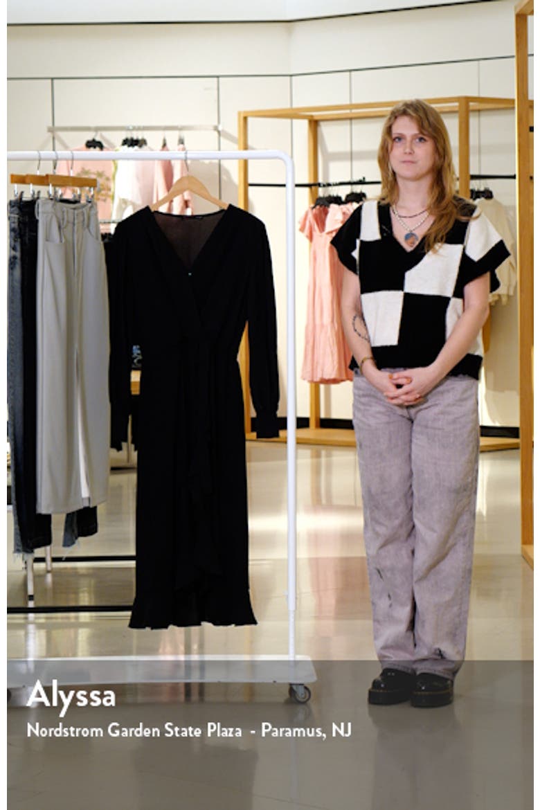 Faux Wrap Ruffle Long Sleeve Dress video