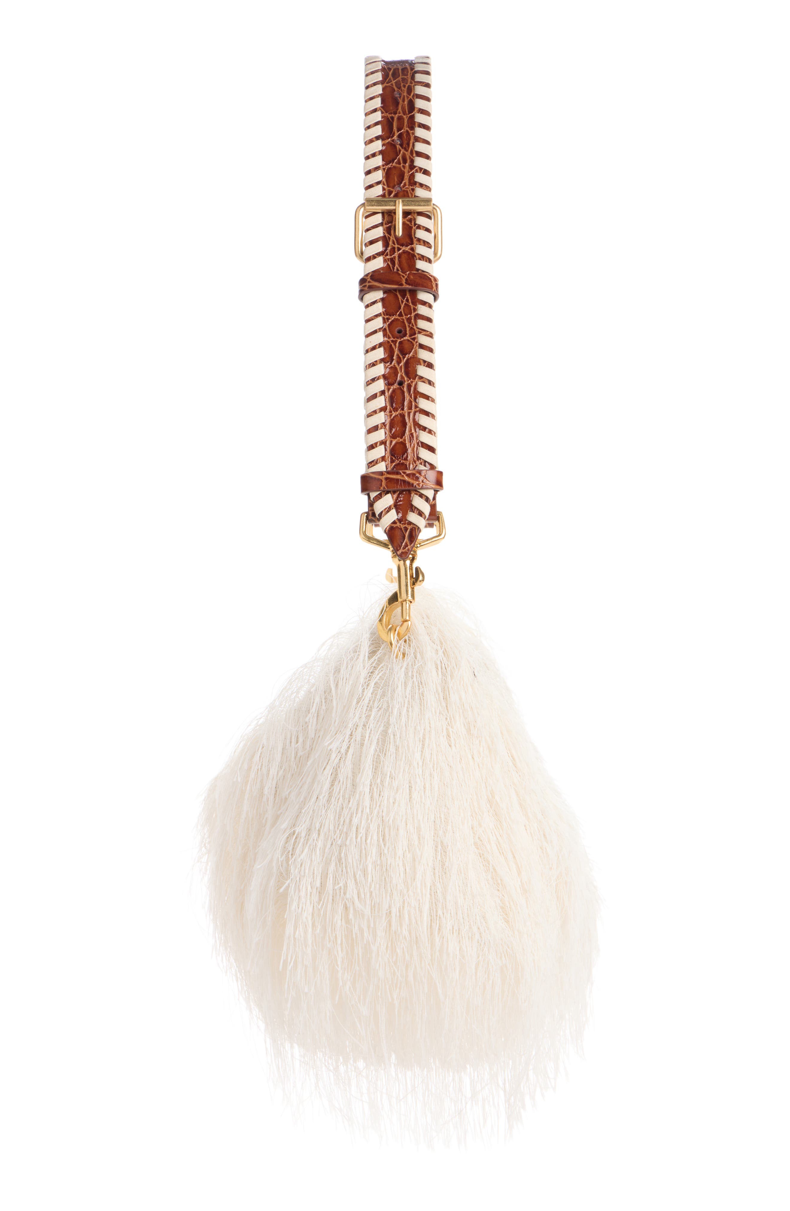 Dries Van Noten Fringe Clutch, Alternate, color, Ivory 6