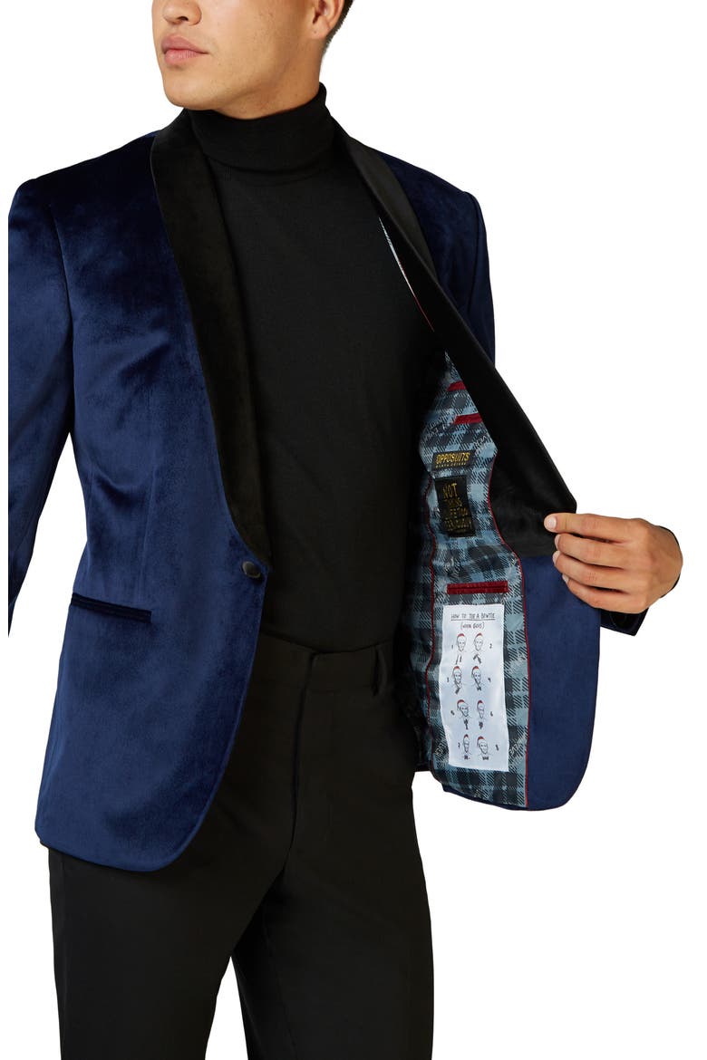 Deluxe Deep Blue Velvet Dinner Jacket, Alternate, color, BLUE