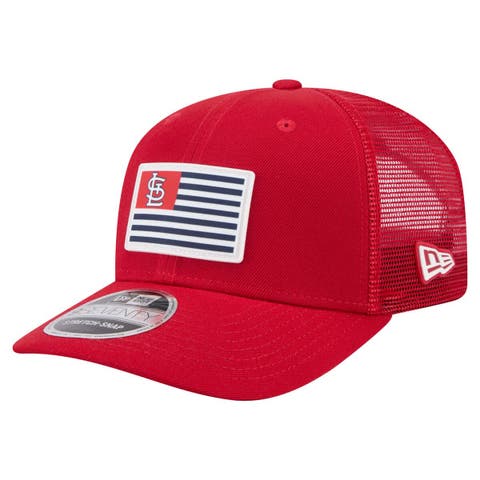 Men's New Era Red St. Louis Cardinals Flag 9SEVENTY COOLERA Stretch-Snap Hat