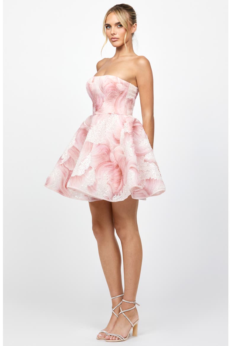 Beya Strapless A Line Mini, Alternate, color, BLUSH