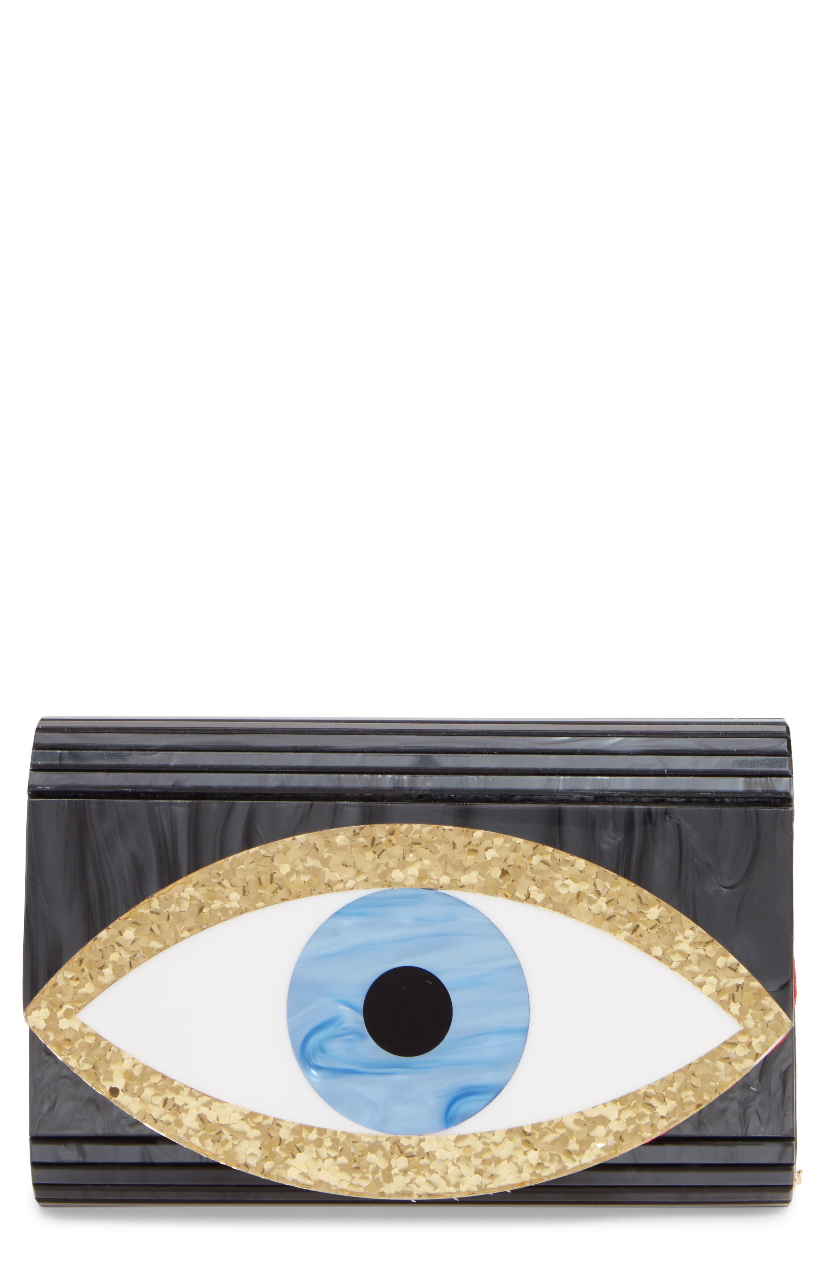 Kurt Geiger London Eye Acrylic Party Clutch, Main, color, 