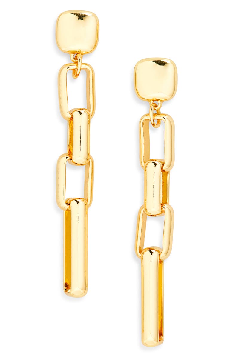 Kenneth Jay Lane Rectangle Link Drop Earrings, Main, color, Gold