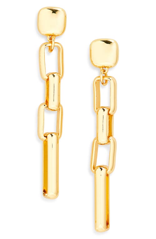 Kenneth Jay Lane Rectangle Link Drop Earrings In Gold