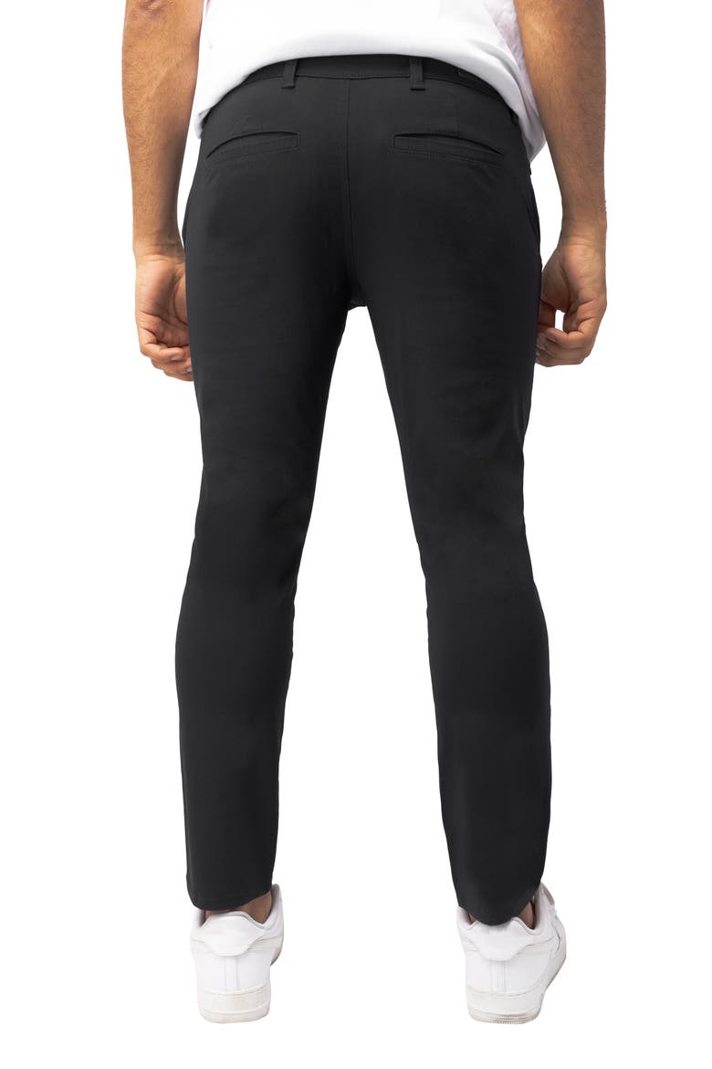 Hidden Zip Pocket Twill Trousers, Alternate, color, BLACK