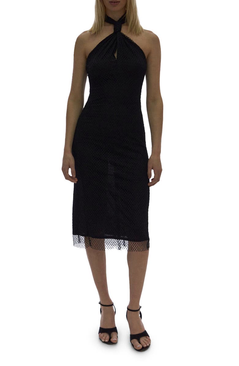 Helmut Lang Mesh Halter Neck Dress, Main, color, 