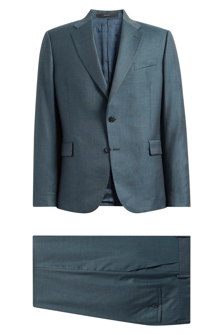 Tailored Fit Green Wool Suit, Main, color, GREEN